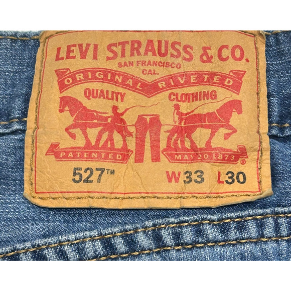 Levis 527 Jeans Mens 33X30 Blue Measures 32X29 Bootcut Medium Wash - Picture 9 of 10